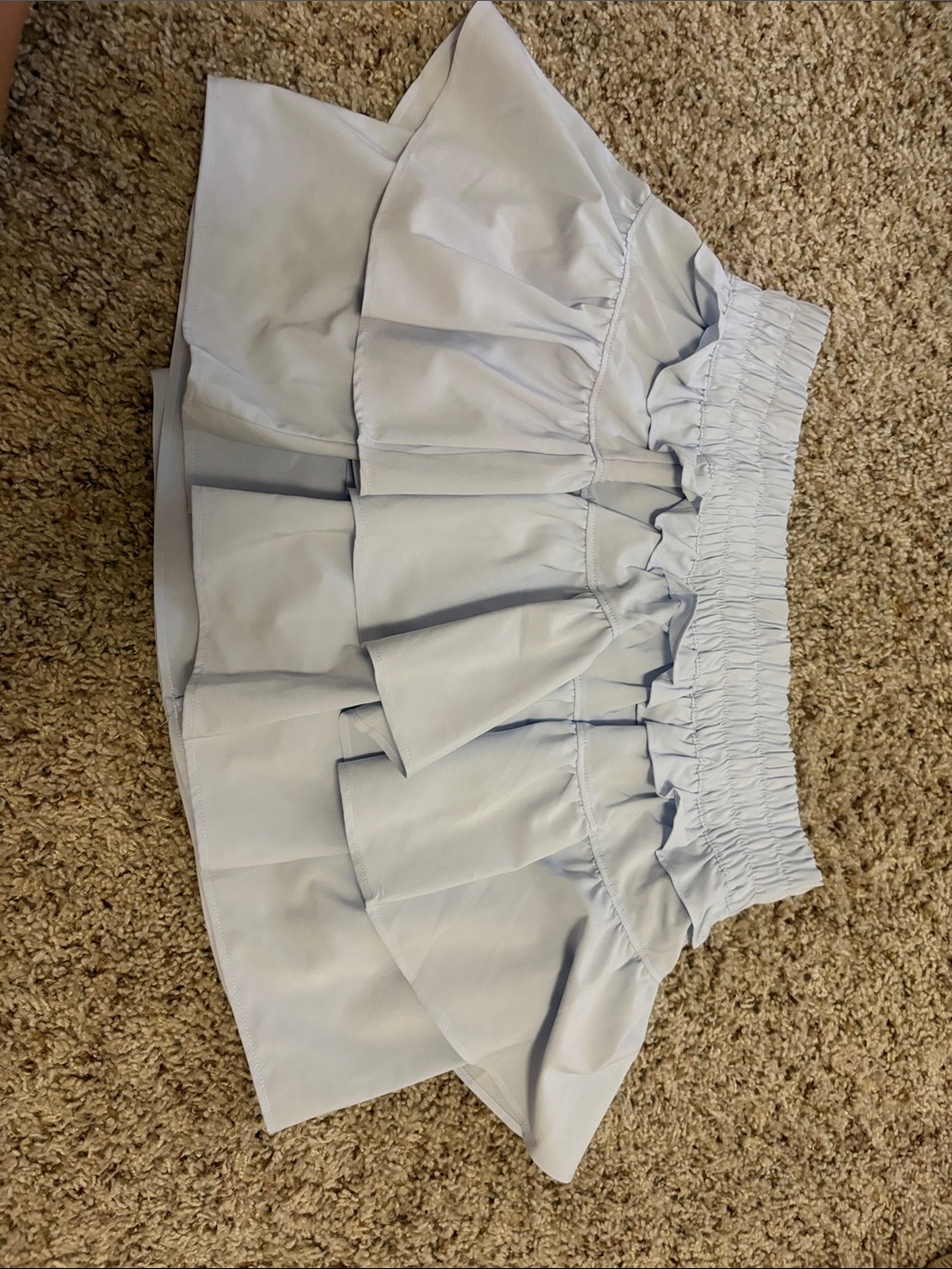 Ruffled Mini Skirt in Light Blue - Women's Tiered Style